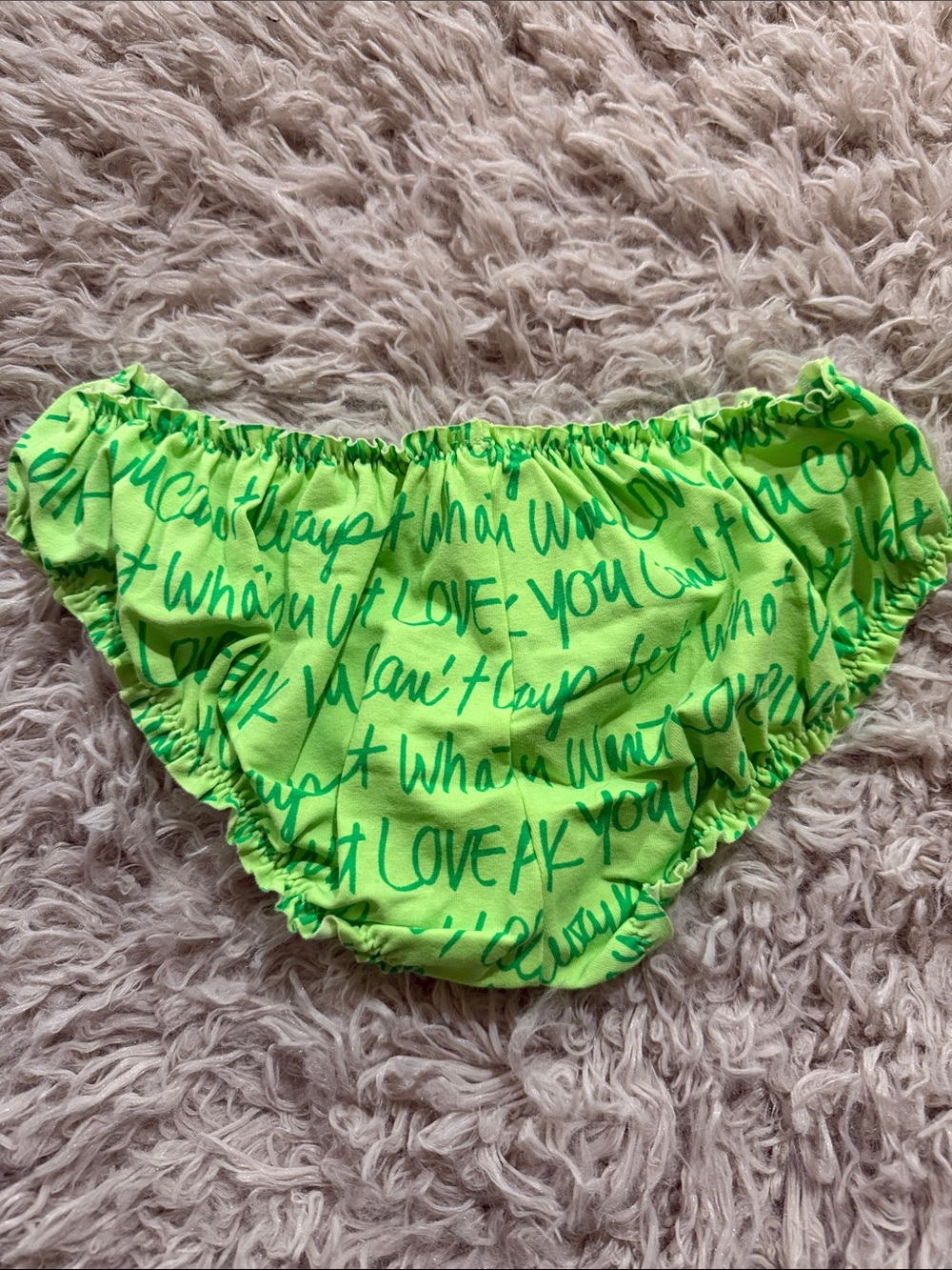 NWT Y2K Victoria's Secret PINK LOVE PINK Green Ruffle Bloomers VTG Rare XS